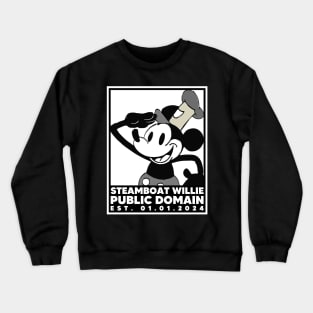 Steamboat Willie. Public Domain Est. 01.01.2024 - 2 Crewneck Sweatshirt